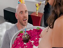 Bald Guy On His Birthday Has Sex With Busty Latina Girlfriend