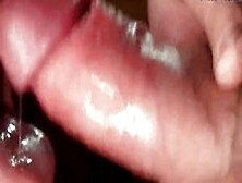 Close Up Fetish.  Red Lipstick In Cum