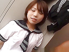 Morimoto Miku In School Uniform Sucks And Licks Three