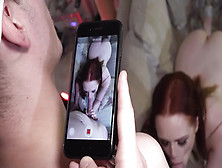 A Dude With A Phone Makes A Sex Video Of Ella Hughes Riding A Cock.