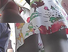 Hotty In Flowered Suit White Upskirt