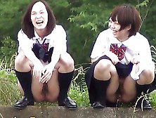 Asian Teens Watched Pissing Outdoors