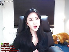 Korean Teen In Black G String Masturbates