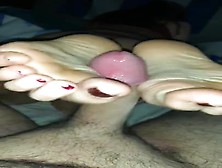 Bootylicious Gf Rubs My Dick And Balls With Her Sexy Amateur Feet