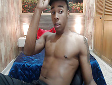 Athletic Black Teen Tyron Jerks His Enormous Lollipop - Huge Cum