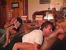 Two Couples Have A Blast While Shagging Side By Side