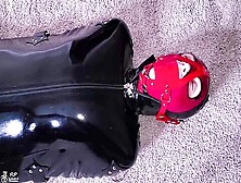Tiny Slut Is Muzzle Gagged Then Locked In A Latex Sack & Made To Cum On A Magic Wand! P2