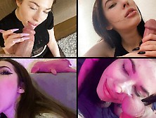 Hot Cumshot Compilation,  Cum On Face And Sloppy Blowjob