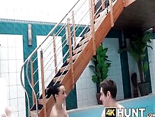 Babe Sucks And Fucks By The Pool While Boyfriend Observes