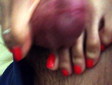 Red Footjob Toe Ring 5/5 W/cumshot