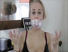 Ball + Clear Sex Tape Self Gagged Blonde (Fossil Watch)