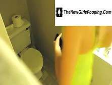 Hot College Girl Pooping In Public Bathroom