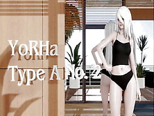 Yorha A2 Working Hard At The Gym,  Working To Make You Cum Inside Her That Is (Full Length Animated Hentai Porno)