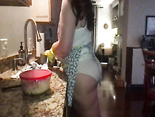 Phat Booty Housewife Is Taunting While Doing Her Palace Work,  Because It Makes Her Sense Fine