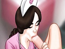 Summertime Saga: Sexy Nurse Blows A Huge Dick Into The