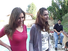 Allie Haze And Her Gals Invite Pool Repair Foremen
