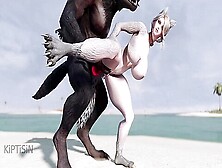 Wolf Girl Fucked By Werewolf On The Beach 2