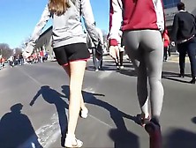 Teen In Gray Sports Leggings