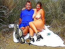 Dude Rams Big-Breasted Girlfriend Outdoor