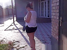 Beautiful Bbw,  Walks With Toy In The Ass