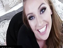 Dad Crush - Perfect 18 Year Old With Super Sexy Natural Tits Caught Her Stepdad Wanking While Watching Her