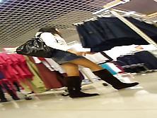 Upskirt Video Of A Chick With White Panties In The Department Store