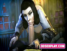 3D Busty Heroes With Bald Pussies Sucking And Rides On A Big Cock