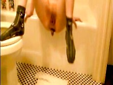 Sweet Babe Shitting In Various Position On The Bathroom