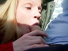 Big Tits Blonde Gives A Bj In The Car