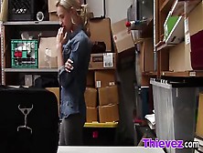 Skinny Little Blonde Gets Caught Shoplifting And Fucked By The M