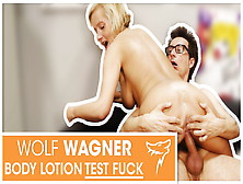 Leni Gets Poked During A Body Lotion Test! Wolfwagner. Com