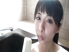 Wet Young Japanese Asian Girl Masturbates With Icecream In Bathtub