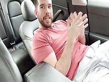 Bearded Lad Is Filming Himself While Jerking Off In The Car