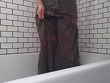 Wetting Long Skirt In The Bath