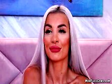 Slim Big Tits American Blonde Babe Posing On Webcam