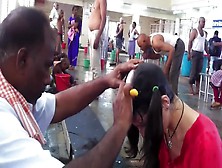 Russian Woman Headshave At Tirupati