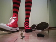 Lost Deleted Waifu Giantess Pov Converse With Black And Red Stripped Socks