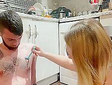 Teen Girlfriend Trying To Shave Her Boyfriends Chest But End Up Fuckin It Up!
