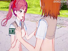 Fucking Misaka Mikoto And Shirai Kuroko In A Threesome Until Cream Pie - Cartoon Anime 3D Uncensored