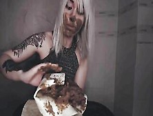 Blonde Sexy Russian Babe Shitting In The Plate