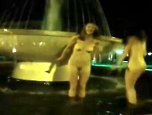 2 Girls Get Naked In A Fountain (Claim)