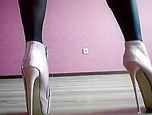 High Heels From My Collection,  Nylon Tights And Mini Skirt