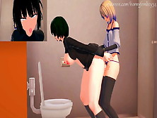 Fubuki Gets Anal Fucked In A Public Toilet By Femboy.