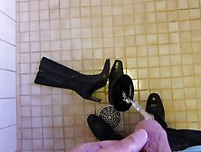 Piss In Wifes High Heeled Leather Boot