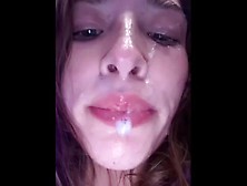 19 Year Mature Chick Spitting And Playing With Creamy Vagina
