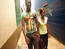 Ebony – African College Student Drinks Cum In Raunchy Bathroom-Lisa…