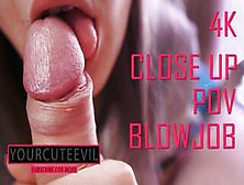 Slowly Morning Blowjob And Tongue Play,  Licking Frenulum,  Close Up 4K Pov
