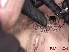 Busty Milf Amanda Doll Ass Fucked While Being Tattooed