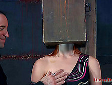 Damon Pierce Has A Box On Her Head During A Kinky Game