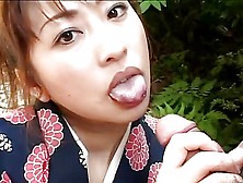 Asian In Kimono